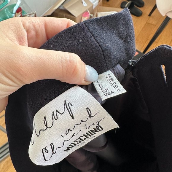 Moschino Cheap And Chic Pencil Skirt SZ 8 Black Knee-length - Picture 2 of 6